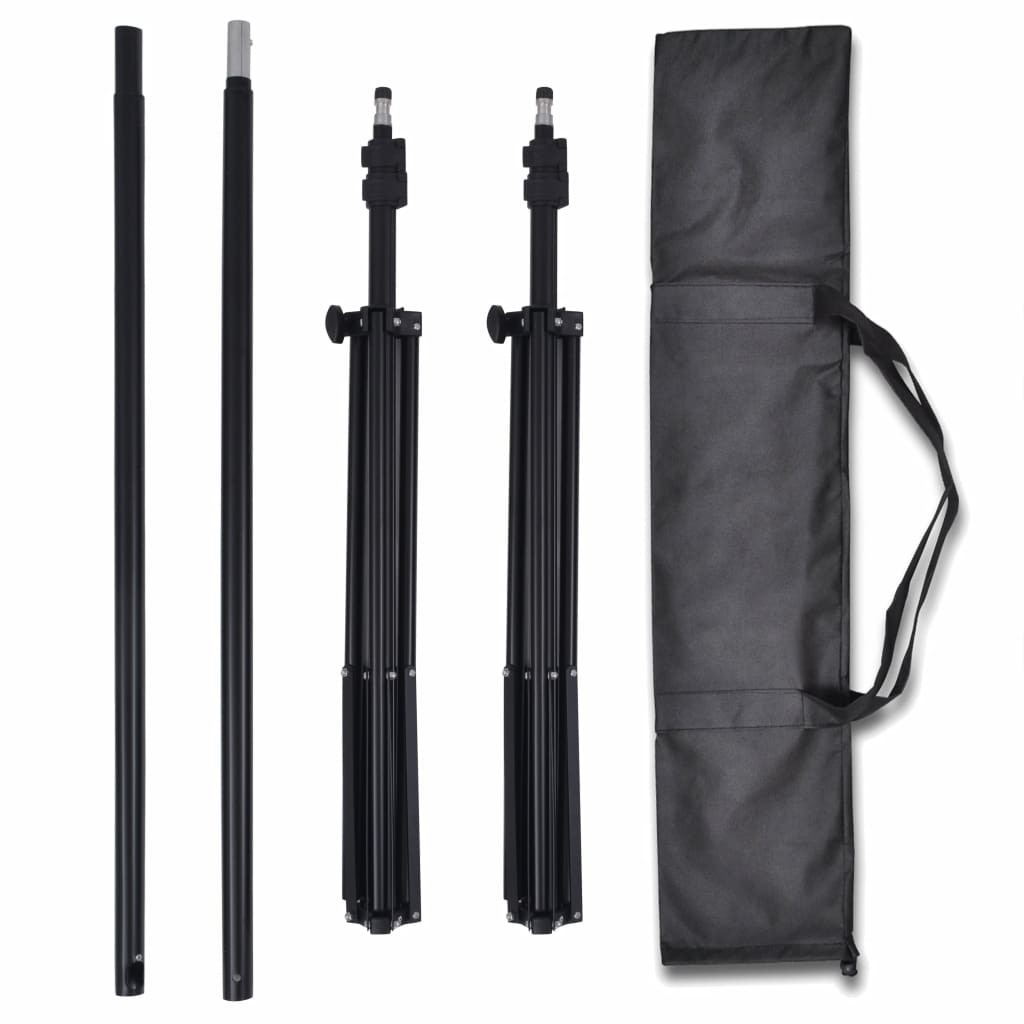 Photo Studio Kit with 3 Cotton Backdrops Adjustable Frame 3x5m